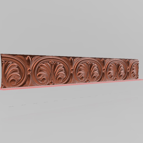Резной деревянный багет, погонаж №146 123 мм ширина, 17 мм толщина